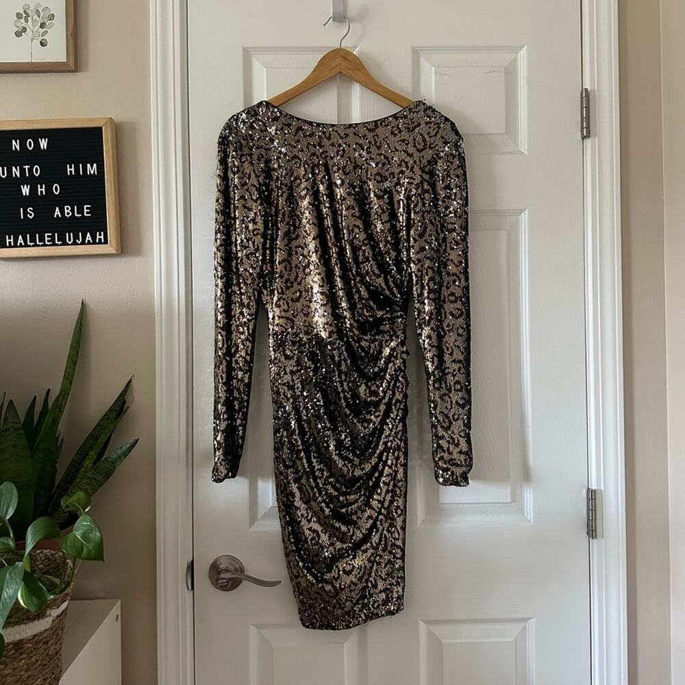 Dress the Population Lolita Leopard Mini Dress
